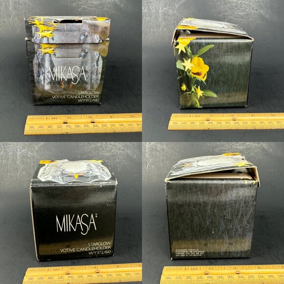 Vtg Mikasa Starglow Votive Candleholder Clear Frosted Glass Textured WY372/610 - Picture 9 of 11